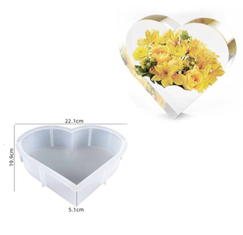 Širdelės formos silikoninė forma 19,5 x 16,5 cm